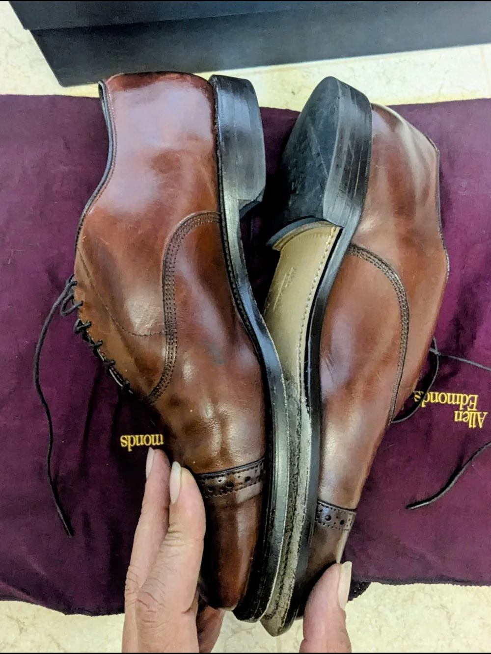Allen Edmonds Byron Brown Cap Toe Oxford Dress Shoes Men's 10.5 D USA